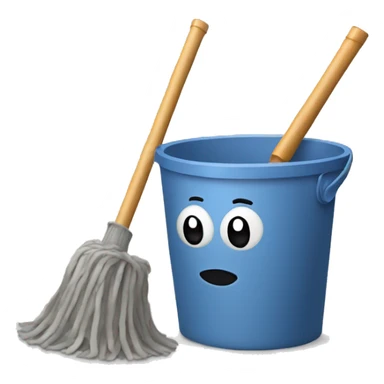 Bucket and mop sticker