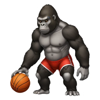 Gorilla blocking a basketball sticker