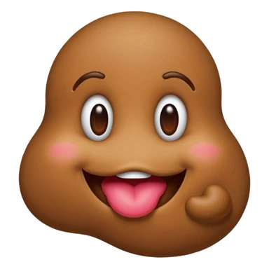 smiling poop emoji with puckered lips, sending a kiss, fun and silly sticker