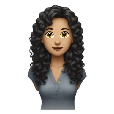 alyson our boss long curly dark hair sticker