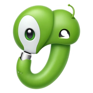 cute green pea with a single airpod in one ear sticker