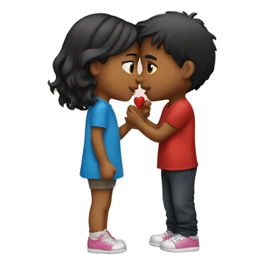 Girl kiss boy sticker