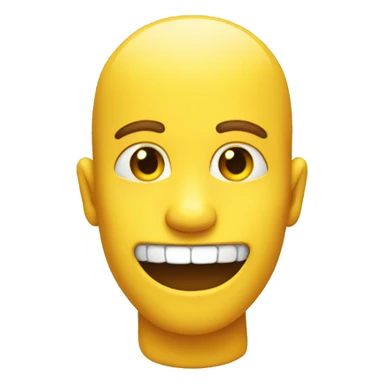Smiling emoji with yellow bone in mouth sticker