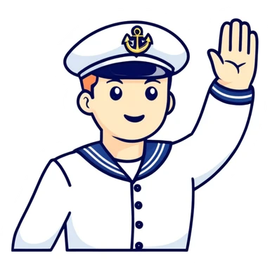 Sailor saluting with two hands sticker