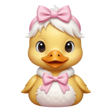 a soft pink duckling wearing a white bow around the neck  sticker