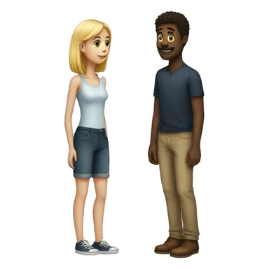 Tall boyfriend with short girlfriend sticker