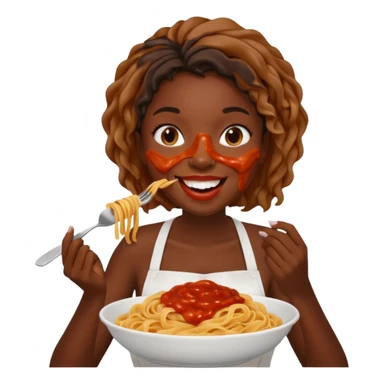 the black woman who eats pasta sticker