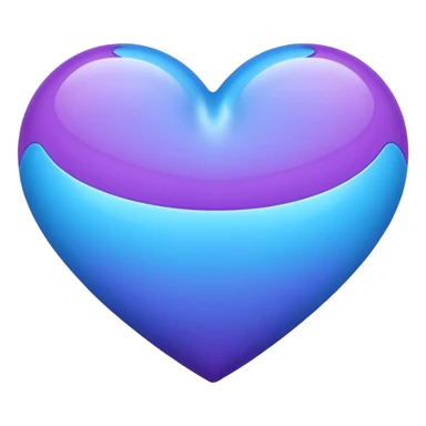Combined blue and purple colour in one heart emoji sticker