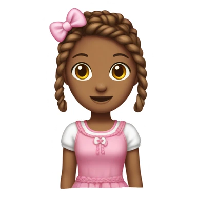 Brown skin hello kitty with braids sticker