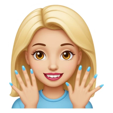 Sassy smiley face with acrylic nails sticker