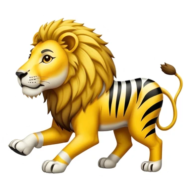 A lion hunting for a zebra  sticker