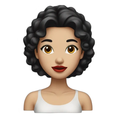 A girl with red lips and black hair sticker