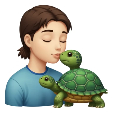 human kiss a turtle  sticker