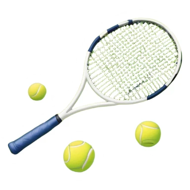 A tennis racket resting on the green grass of a tennis court, with a tennis ball placed nearby and the net stretching across the court. The background captures the fresh, open atmosphere of a traditional grass court, emphasizing the elegance and precision of the sport. sticker