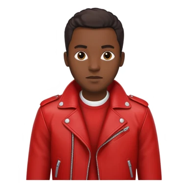 Motorbiker black man with red leather jacket sticker