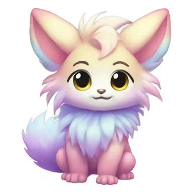 Anthro-Pastel-Gradient-Fur-Sona-Chibi-Shiny-Fakémon full body sticker