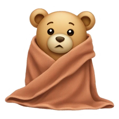 teddy bear covering himself with a blanket sticker