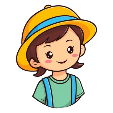 smiling girl in hat sticker