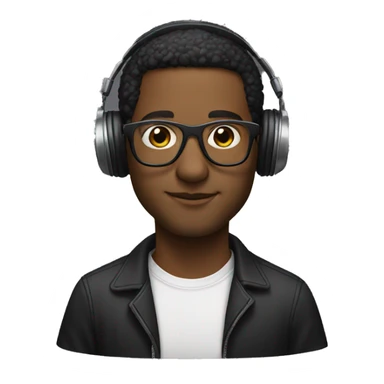 DJ wearing glasses and mixing  sticker