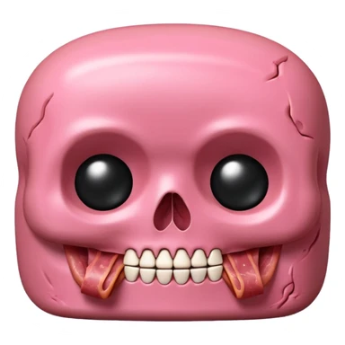 kawaii skull EMOJI made of SPAM MEAT sticker