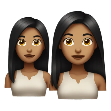 Tan girl with black hair sticker