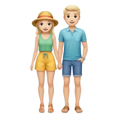 full-length cute couple in summer outfits sticker