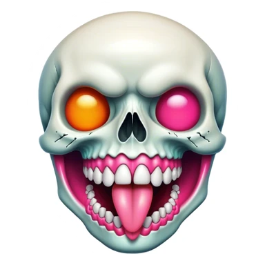 iphone freaky tongue skull emoji sticker