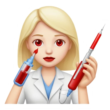 Emoji getting blood test sticker