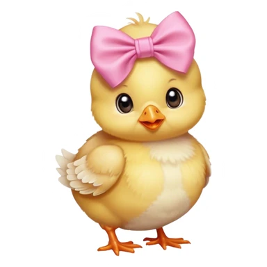 Baby chick with pink bow sticker