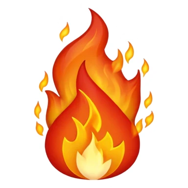 A crackling small red flame sticker