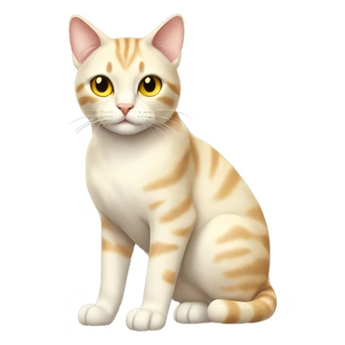 Cream colored tabby cat with yellow eyes full body sticker