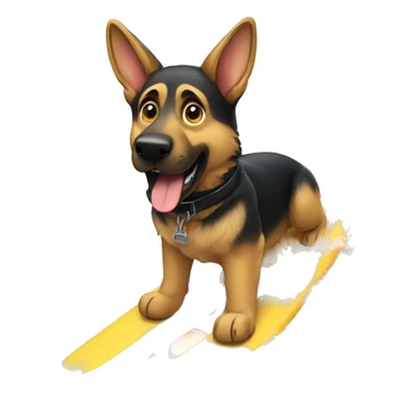 German shepherd surfing sticker