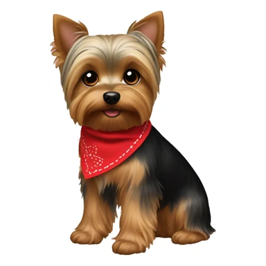 Yorkie with red bandana collar sticker