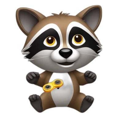 racoon on a hand spinner sticker