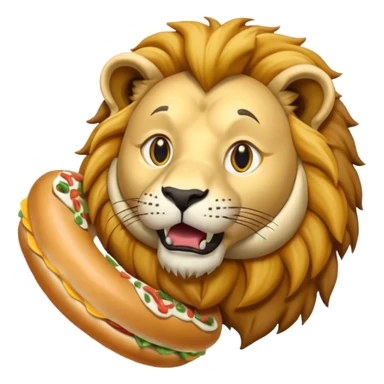 lion eating bagel sticker