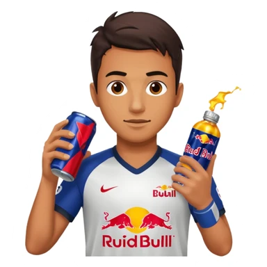 Red bull energy drink imogi for soccer players sticker