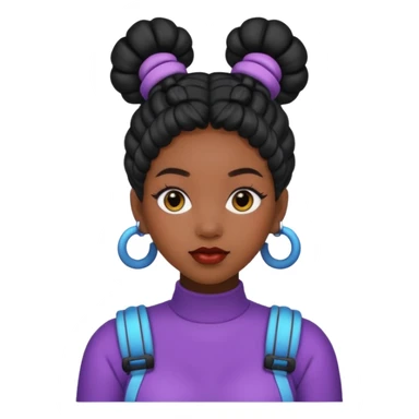 Black woman with Space buns sticker