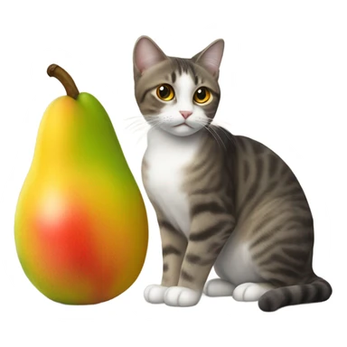 Cat with mango sticker