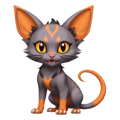 Noibat-Lykoi-Sphynx-Litten-Torracat-fusion-Fakemon-Pokémon-creature  sticker