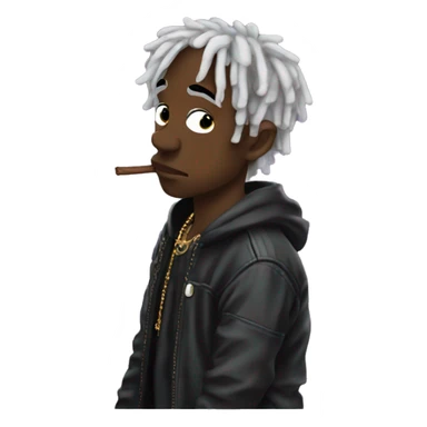 Lil uzi vert thoughtful with his hand on his chin sticker