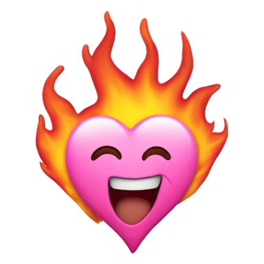 pink flaming heart sticker