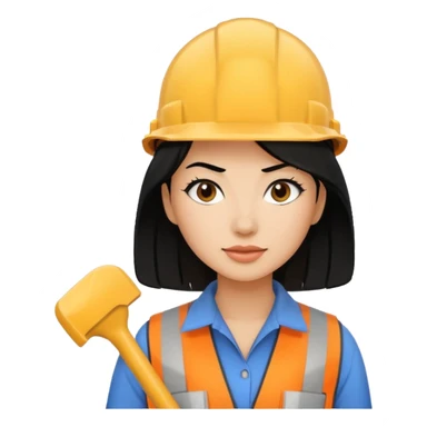 Woman builders with black hair sticker