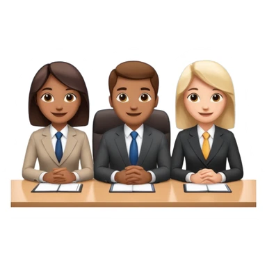 3 people business meeting sticker