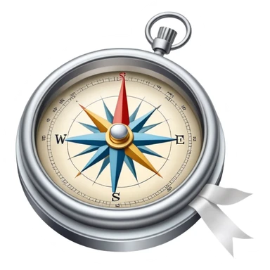 compass with white ribbon sticker