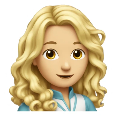 a blond girel with wavy hare from the ba sticker