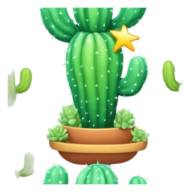 Shining Rainbow colored cactus sticker