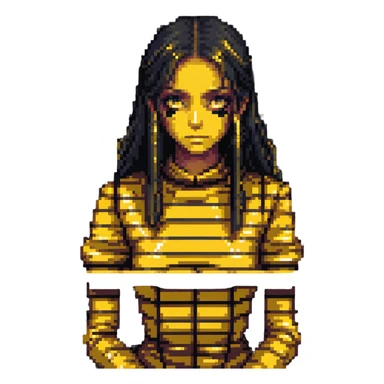 gold girl in jail cell sticker