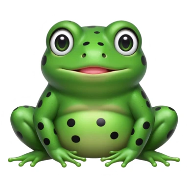 simple fat kawaii frog whole body, Use “dot eyes” and “solid black circles” together. for the eyes sticker