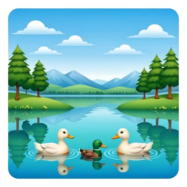 lake, ducks sticker