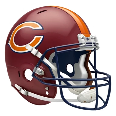 The Washington commanders football helmet and the Chicago Bears football helmet facing each other sticker
